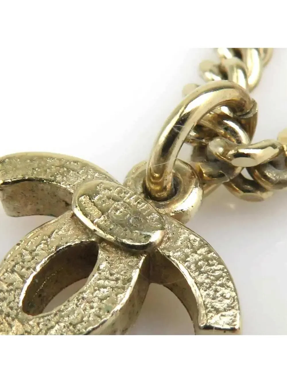 Auth Chanel Cc Logo Necklace Gold/Pink #338001C31B